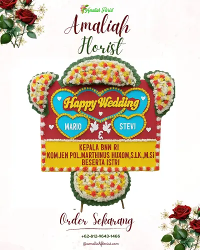 Karangan Papan Bunga Pernikahan di Silaing Atas